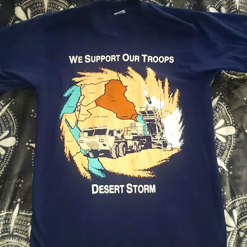 Vintage 1990 Operation Desert Storm Support Our Troops Shirt Single Stitch Usa
